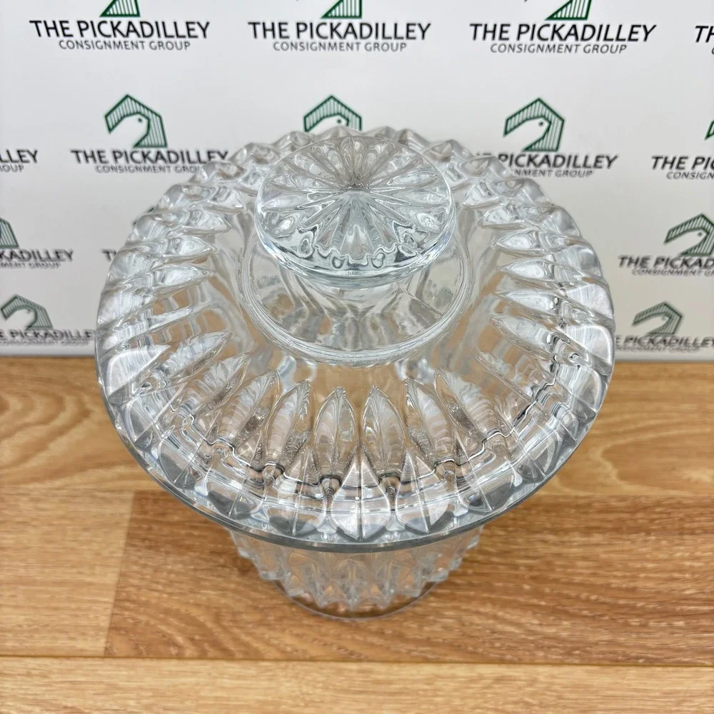 24% Lead Crystal Biscuit Jar W/Lid Ice Bucket By Block 8.5in Tall